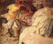 Edouard Vuillard Three women in the sofa oil painting on canvas